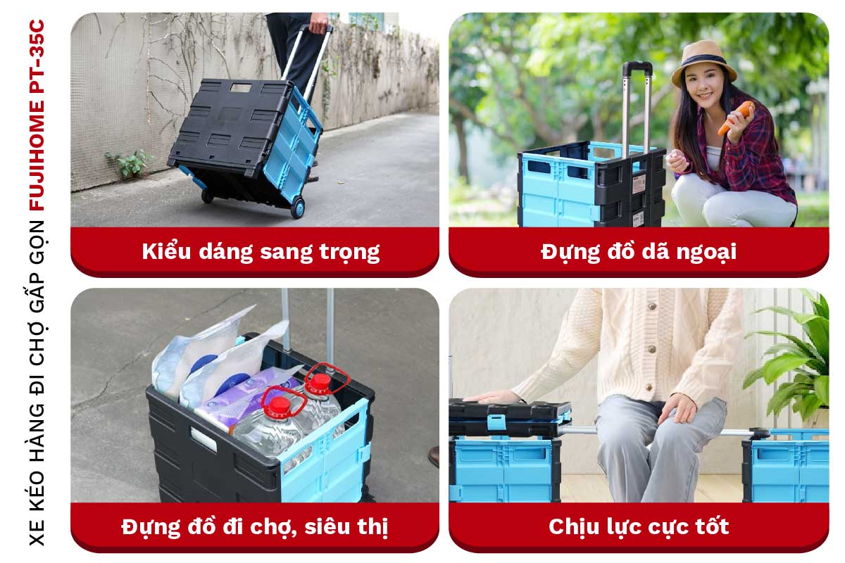 Xe kéo hàng đi chợ FUJIHOME PT-35C/PT35F