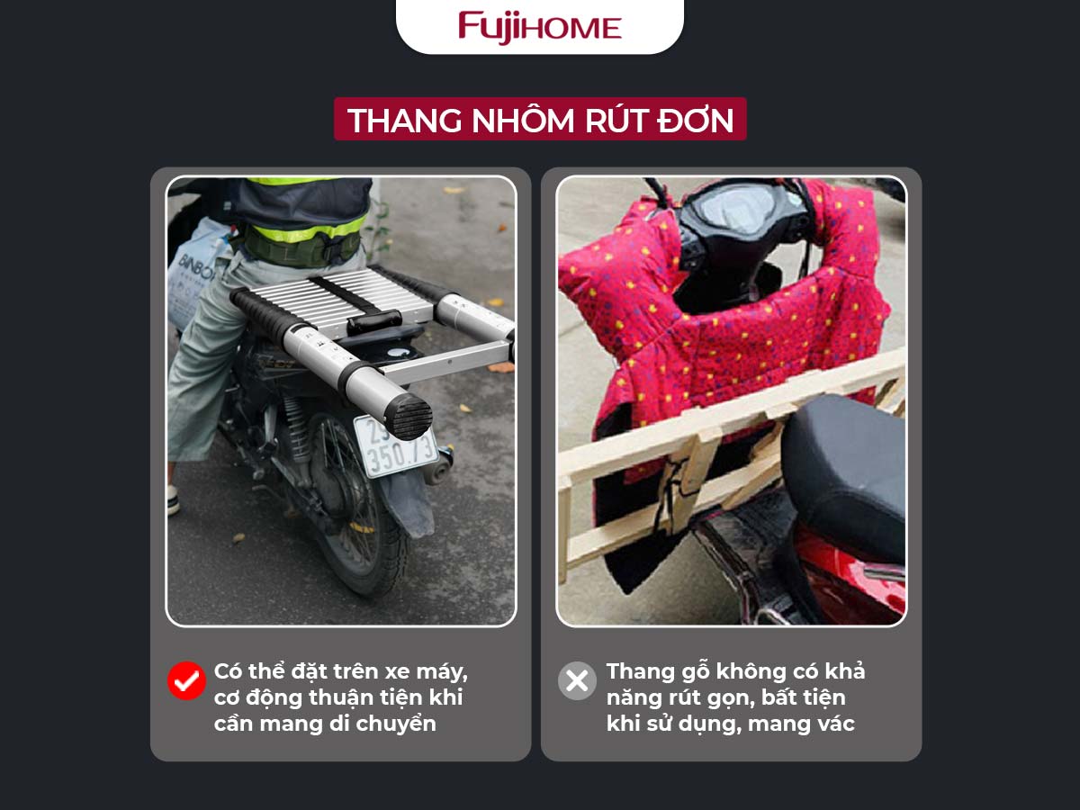 Thang nhôm FUJIHOME TLI380/TLI380R/TLI380IR (MỚI)