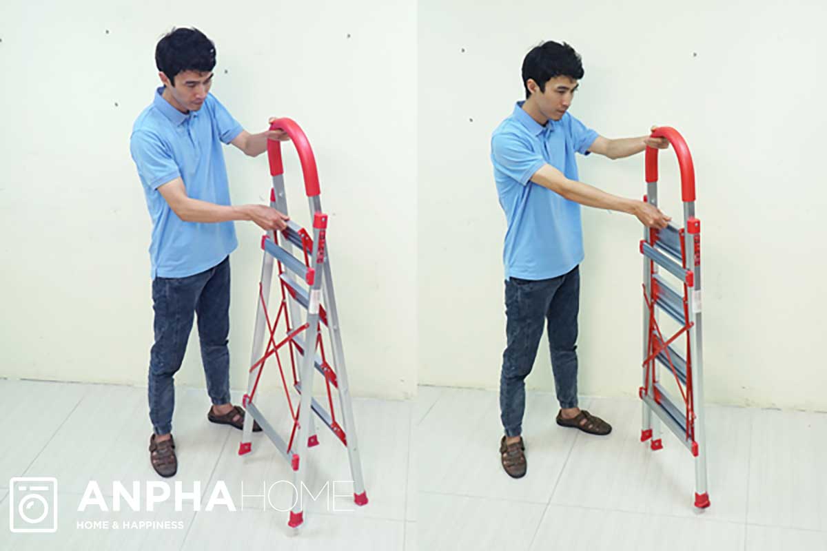 Thang nhôm 4 bậc FUJIHOME SL-304 ghế bản to 