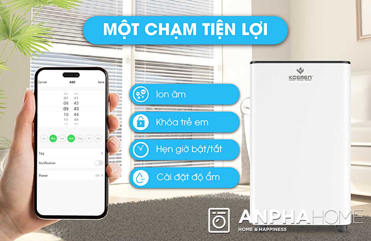 Tính năng nổi bật của máy hút ẩm Kosmen KM-60S