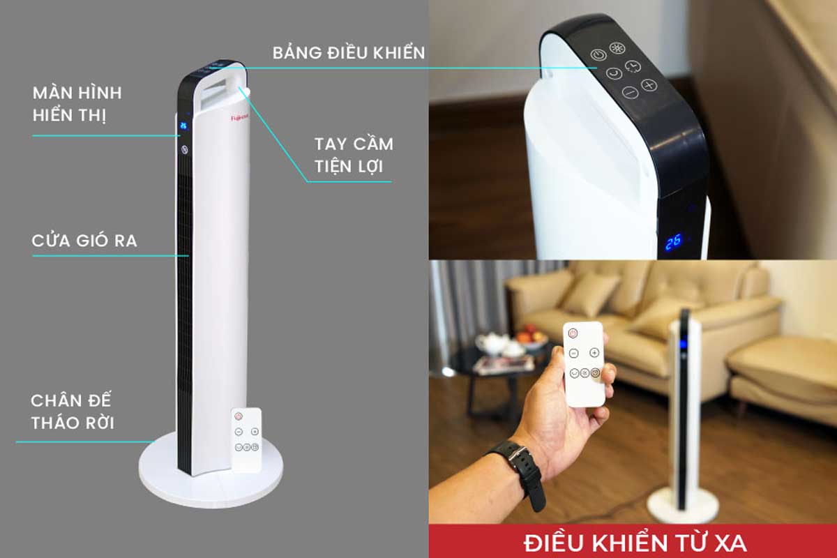 Quạt sưởi gốm Ceramic để sàn FUJIHOME FH2000