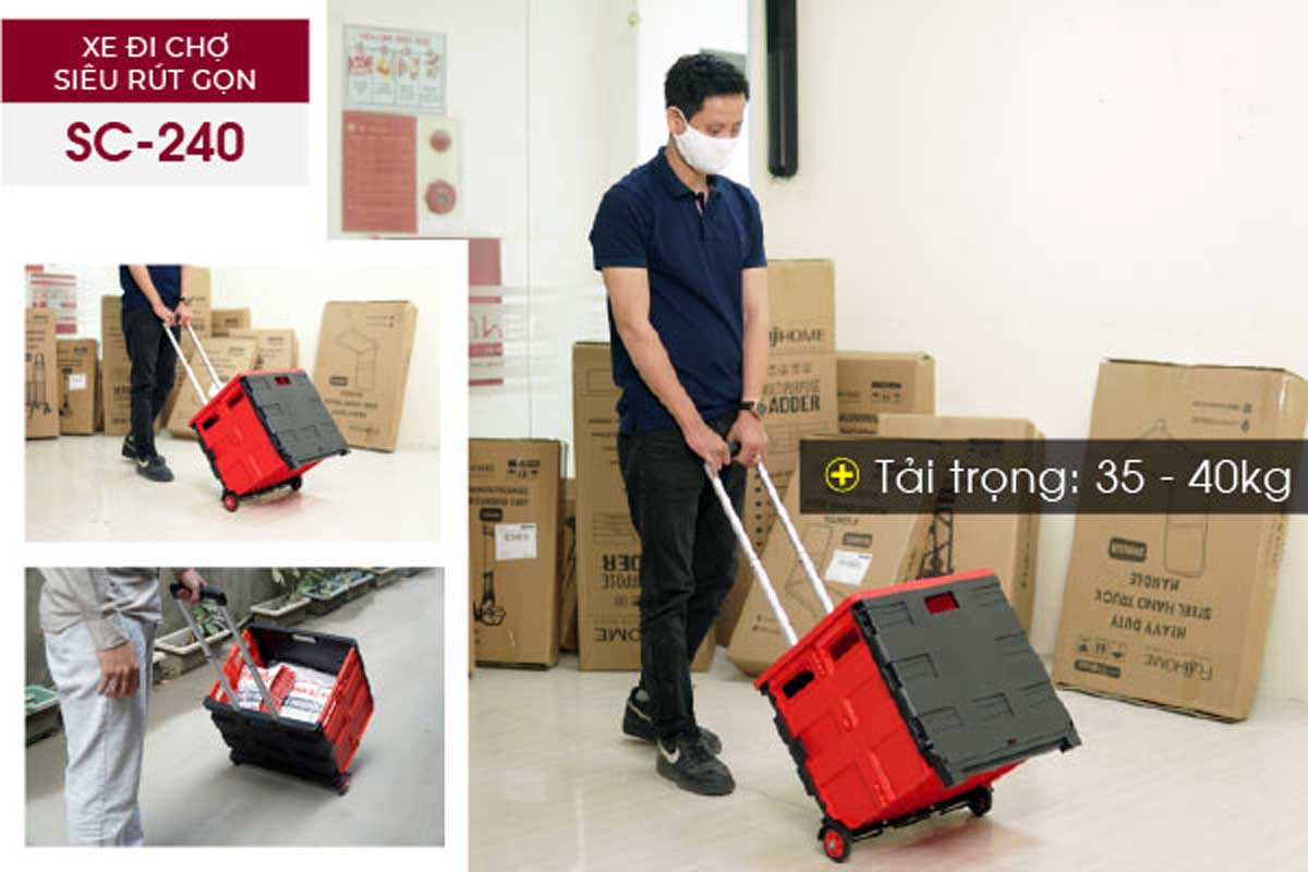 Xe kéo hàng đi chợ rút gọn FUJIHOME SC-240