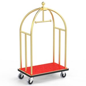 Xe đẩy hành lý khách sạn inox vàng